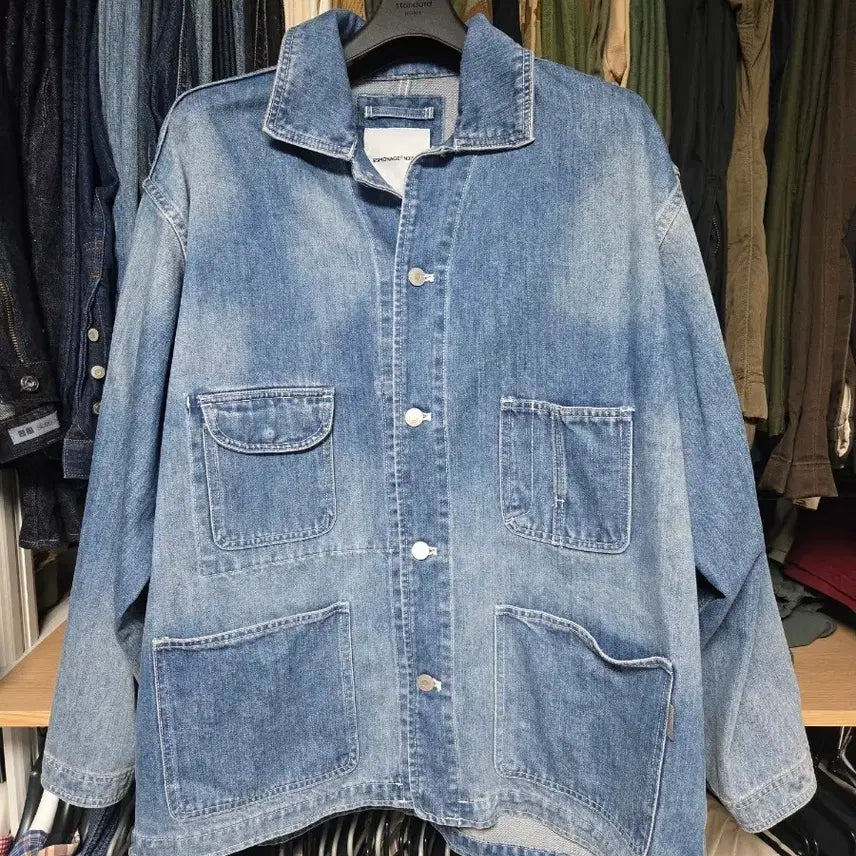 [BUNJANG] Espionage Denim Coverall Jacket L / 에스피오나지 데님 커버올 자켓 L팝니다.