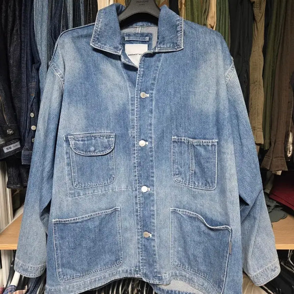 [BUNJANG] Espionage Denim Coverall Jacket L / 에스피오나지 데님 커버올 자켓 L팝니다.
