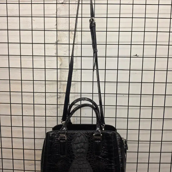 [BUNJANG] Alligator Leather Women's Tote Bag / 악어  여성 토트백 블랙