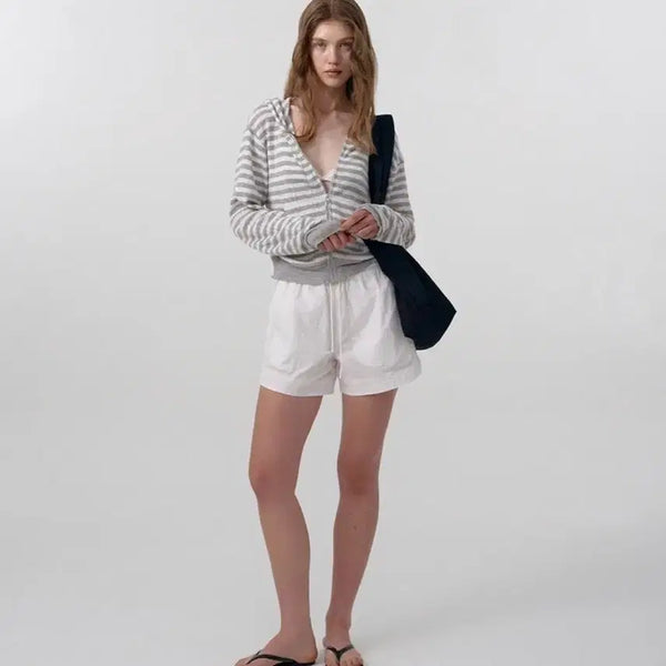 [BUNJANG] The Barnet Cotton Eyelet Hooded Cardigan / 더바넷 Cotton Eyelet Hooded Knit 후드가디건