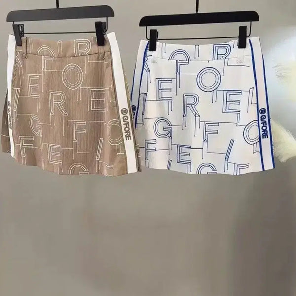 [BUNJANG] Women's Golf Skirt Beige & White / 여성 골프 치마 베이지&화이트