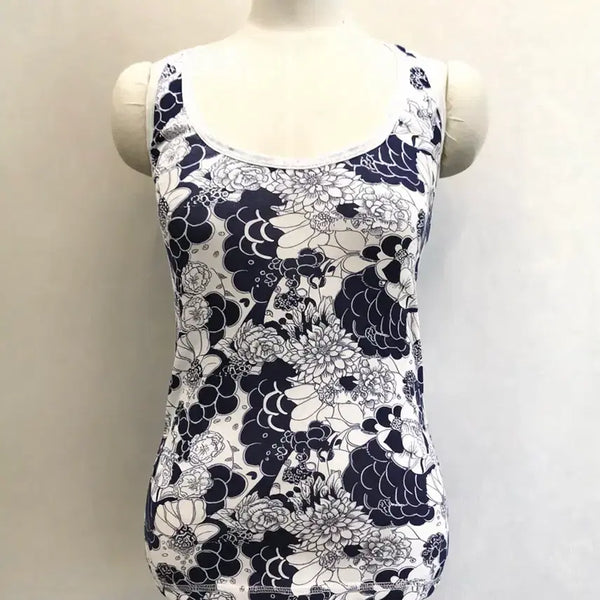 [BUNJANG] Navy Oriental Flower Camisole / 네이비 오리엔탈 플라워 나시