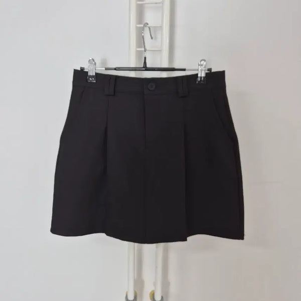 [BUNJANG] JJ JIGOTT Black Pintuck Mini Skirt / JJ JIGOTT 블랙 핀턱 미니스커트
