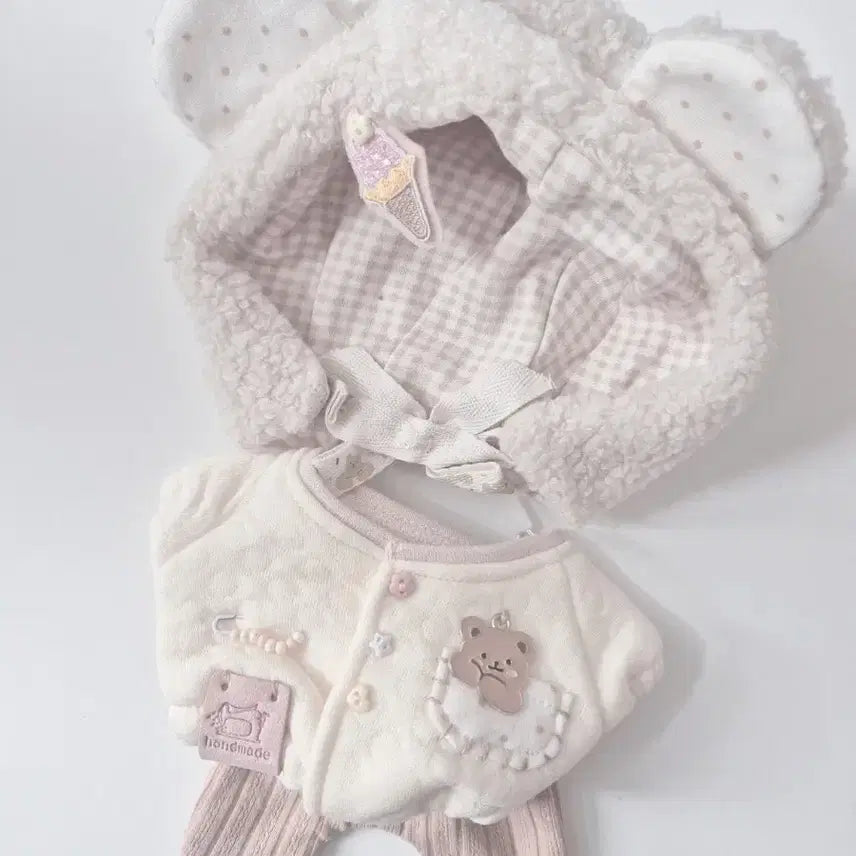 [BUNJANG] Milk Carrot 20cm Doll Clothes Bear Ice Cream Set / 밀크캐럿 아기옷 인형옷 20cm