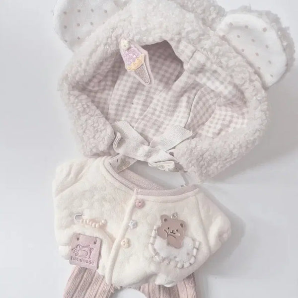 [BUNJANG] Milk Carrot 20cm Doll Clothes Bear Ice Cream Set / 밀크캐럿 아기옷 인형옷 20cm