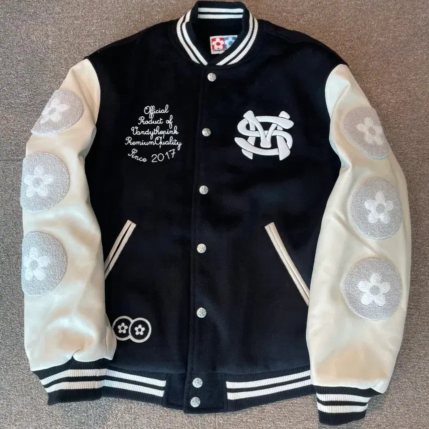 [BUNJANG] VTP x SM Varsity Jacket XL Black / 반디더핑크 VTP x SM 바시티 자켓 XL