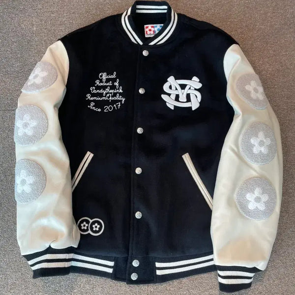 [BUNJANG] VTP x SM Varsity Jacket XL Black / 반디더핑크 VTP x SM 바시티 자켓 XL