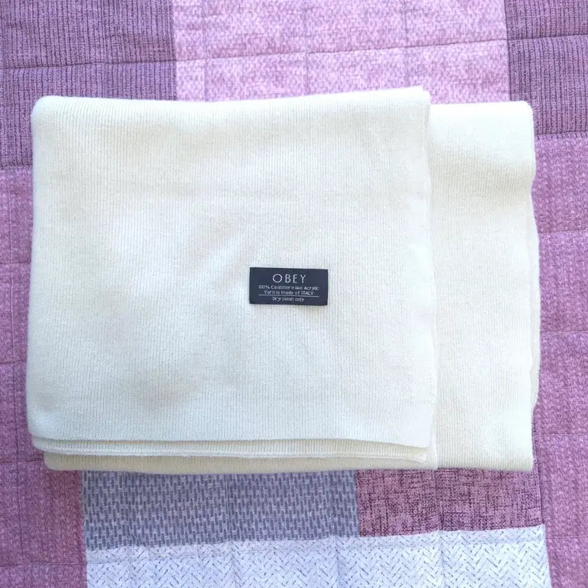 [BUNJANG] OBEY Acrylic Muffler Ivory / OBEY 오베이 머플러 아이보리