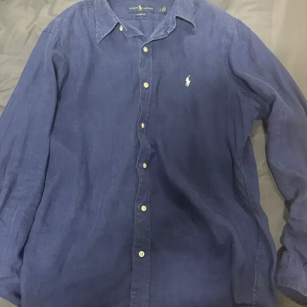 [BUNJANG] Polo Linen Shirt Navy / 폴로 린넨셔츠 네이비 팔아요