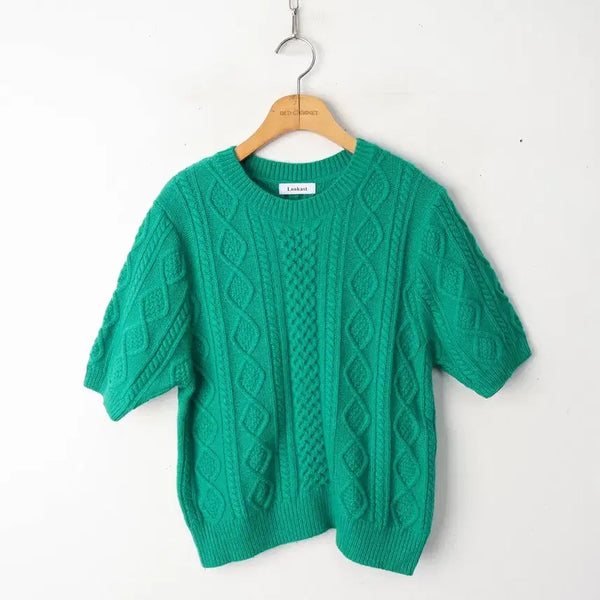 [BUNJANG] Lookast Cable Short Sleeve Knit / 55/룩캐스트 케이블 반팔 니트