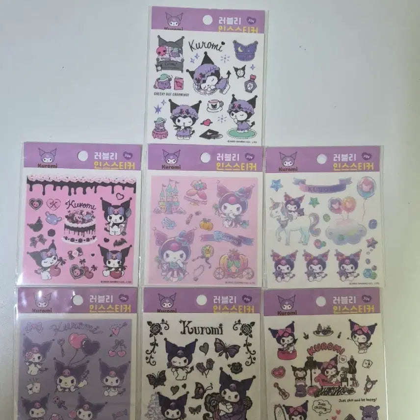 [BUNJANG] Kuromi Die-Cut Sticker Pack / 재고정리)쿠로미 인스 컷팅 스티커