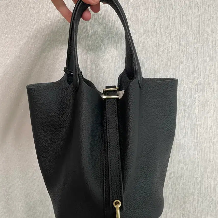[BUNJANG] Picotin 18 Style Cowhide Bag Black / 피코탄st 소가죽가방 블랙 피코탄18