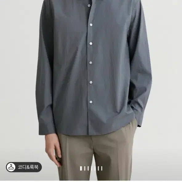 [BUNJANG] Time Homme 26SS Essential Cotton Shirt Grey / 타임옴므) 26ss 에센셜 코튼 셔츠 그레이 110