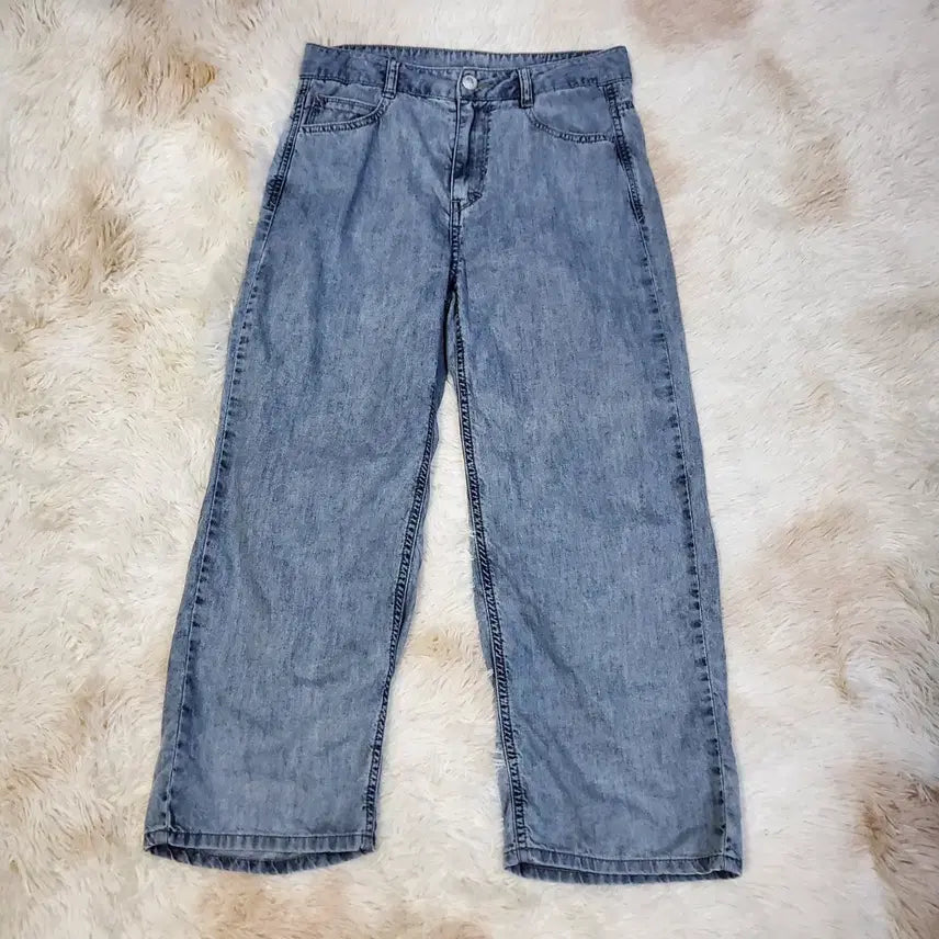 [BUNJANG] Hazzys Light Wash Wide Denim Pants / 헤지스 데님  라이트 워싱 와이드 팬츠 67