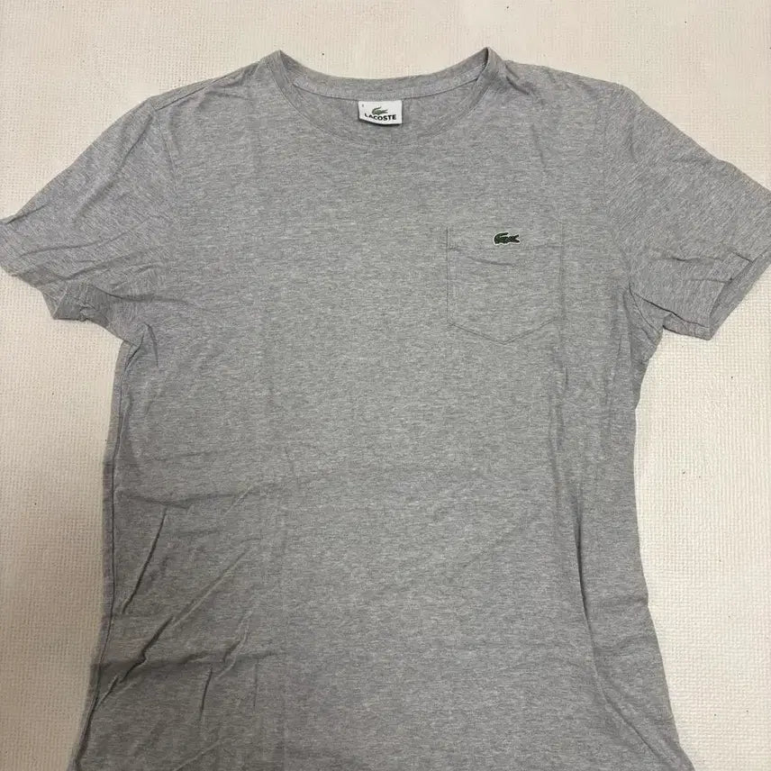 [BUNJANG] Lacoste Grey Pocket Short-Sleeve T-Shirt Size 4 / 라코스테 그레이 포켓 반팔티