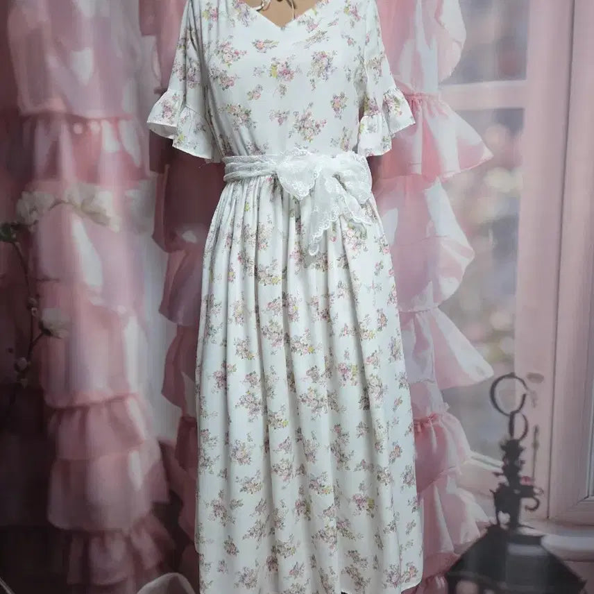 [BUNJANG] TOCCO Frill Long Dress with Belt / tocco 색감 너무 예쁜 프릴 롱 원피스 (벨트 포함)