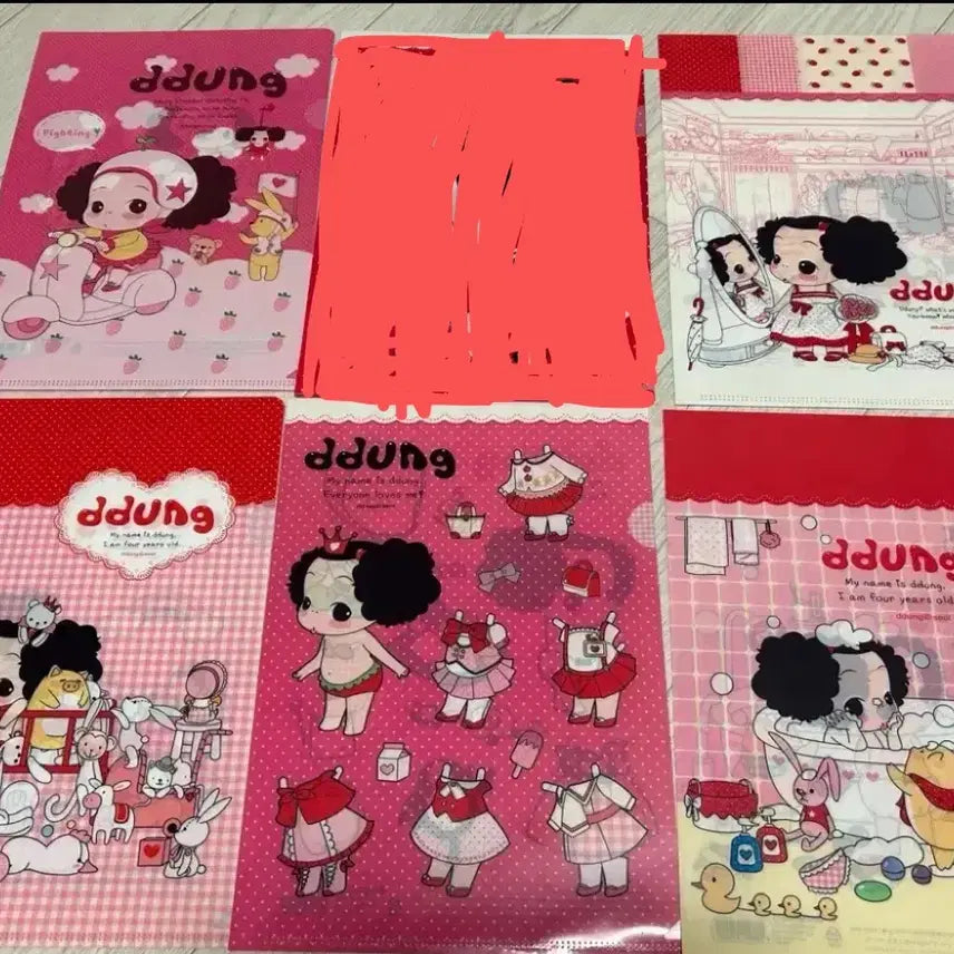 [BUNJANG] SpongeBob SquarePants "Fatty" A4 File Folder 5-Set / (2세트 남음)뚱이 A4파일 홀더 5종 세트