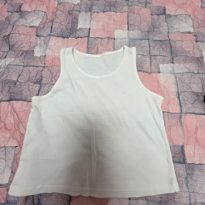 [BUNJANG] White Cropped Tank Top / 화이트 크롭탑 나시