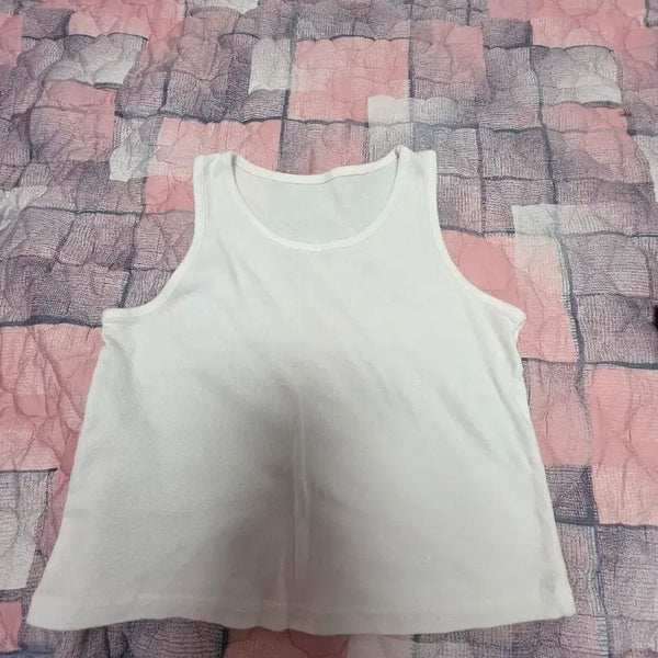 [BUNJANG] White Cropped Tank Top / 화이트 크롭탑 나시