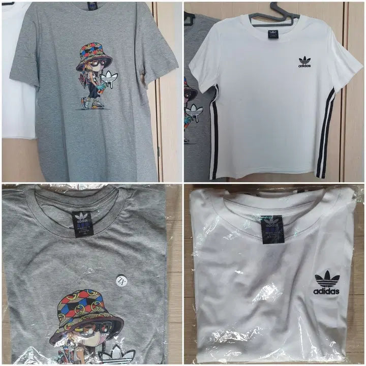 [BUNJANG] Adidas T-Shirt (Gray/White) Unisex / (새상품) 아디다스 반팔티 그레이/화이트_남여공용 아디다스 반팔