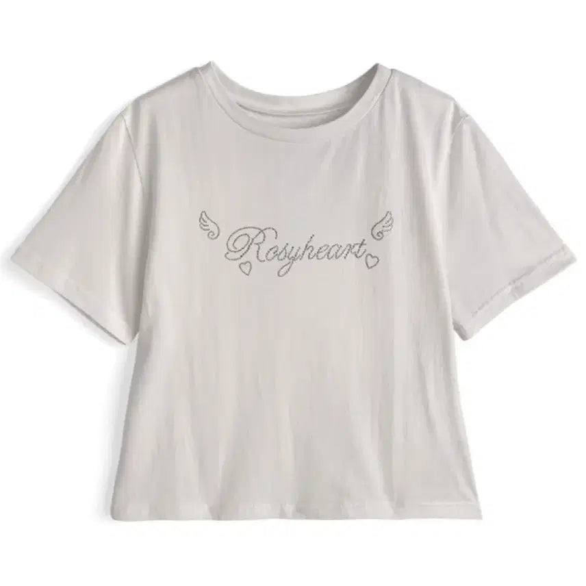 [BUNJANG] Grl Rhinestone Line Stone T-Shirt / Grl 그레일 비쥬 라인스톤 티셔츠 양산형지뢰계걸리호비계호비아카스나계