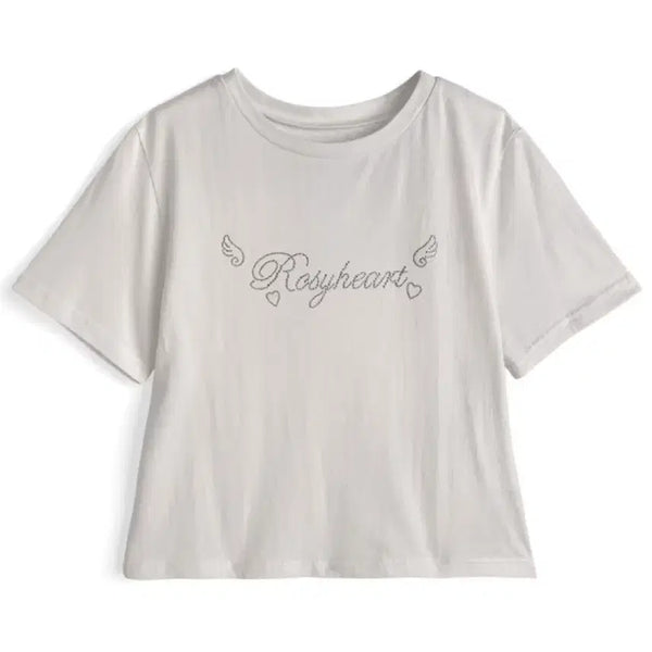 [BUNJANG] Grl Rhinestone Line Stone T-Shirt / Grl 그레일 비쥬 라인스톤 티셔츠 양산형지뢰계걸리호비계호비아카스나계