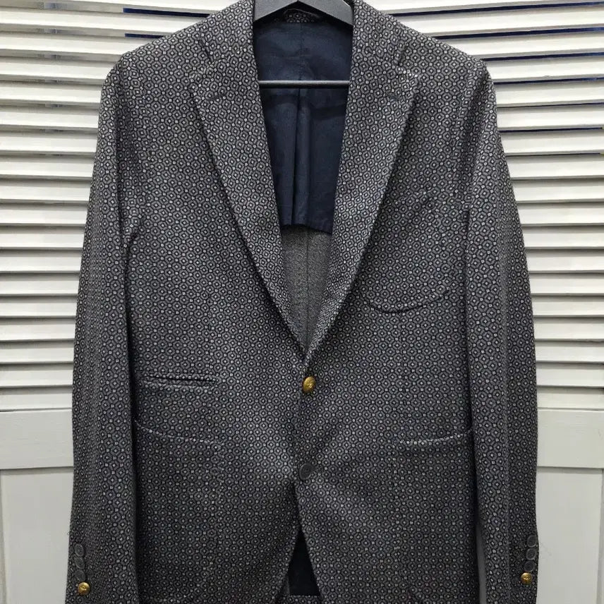 [BUNJANG] John Sheep Grey Pattern Wool Blazer Jacket / 존쉽 John Sheep 그레이 패턴 울 블레이저 자켓