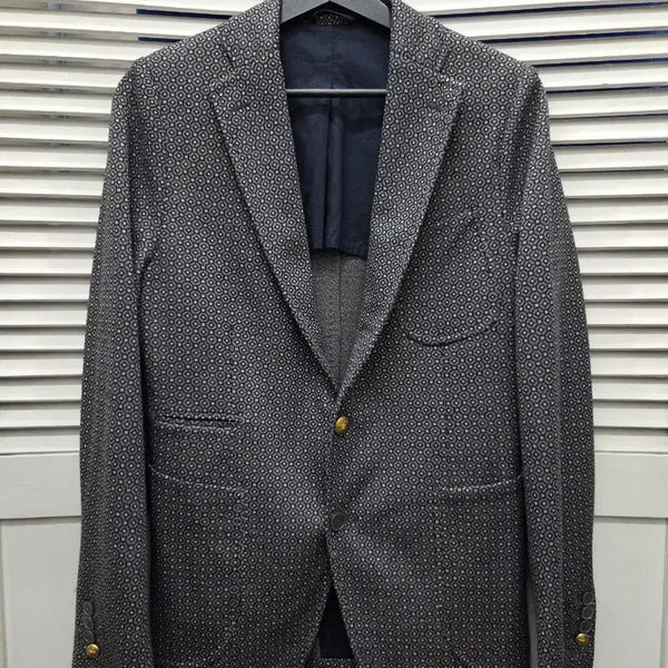 [BUNJANG] John Sheep Grey Pattern Wool Blazer Jacket / 존쉽 John Sheep 그레이 패턴 울 블레이저 자켓