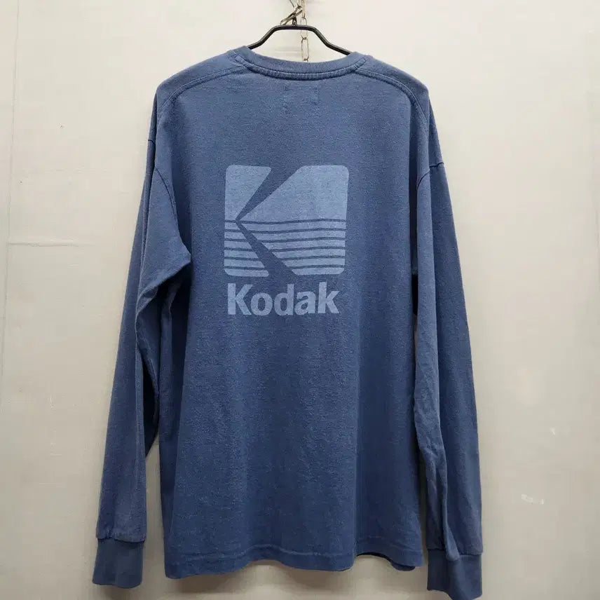 [BUNJANG] Kodak Big Logo Pigment Wash Long Sleeve T-Shirt M (L) / 코닥 빅로고 프린팅 피그먼트 워싱 롱슬리브 긴팔티 M(L)