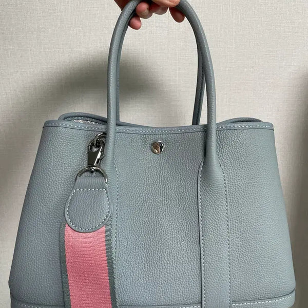 [BUNJANG] Togo Leather Garden Party Style Shoulder Bag with Wide Strap / 토고가죽 가든파티st 소가죽가방  +와이드스트랩