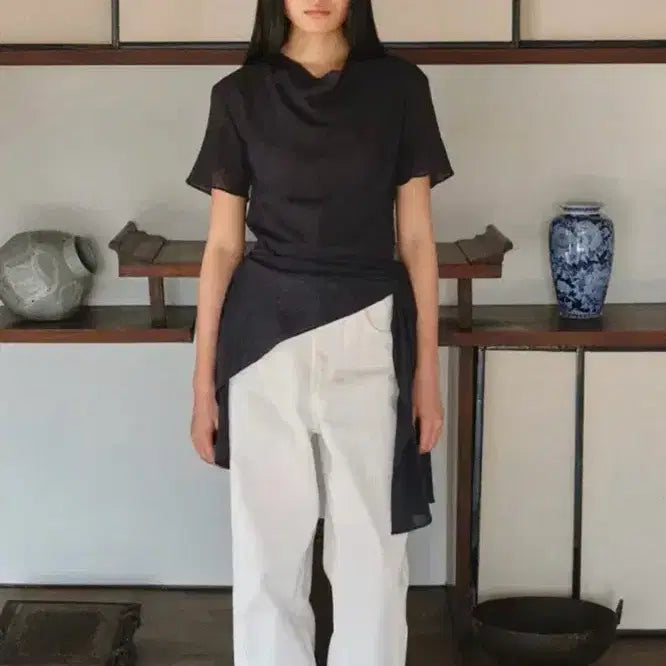 [BUNJANG] Tenue Pleats Blouse and Scarf Set / 가격인하 테누브 플리츠 블라우스 스카프 세트로 판매합니다