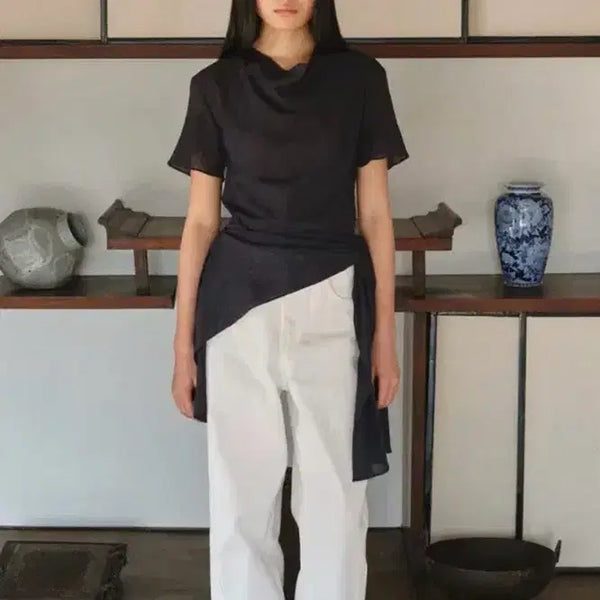 [BUNJANG] Tenue Pleats Blouse and Scarf Set / 가격인하 테누브 플리츠 블라우스 스카프 세트로 판매합니다