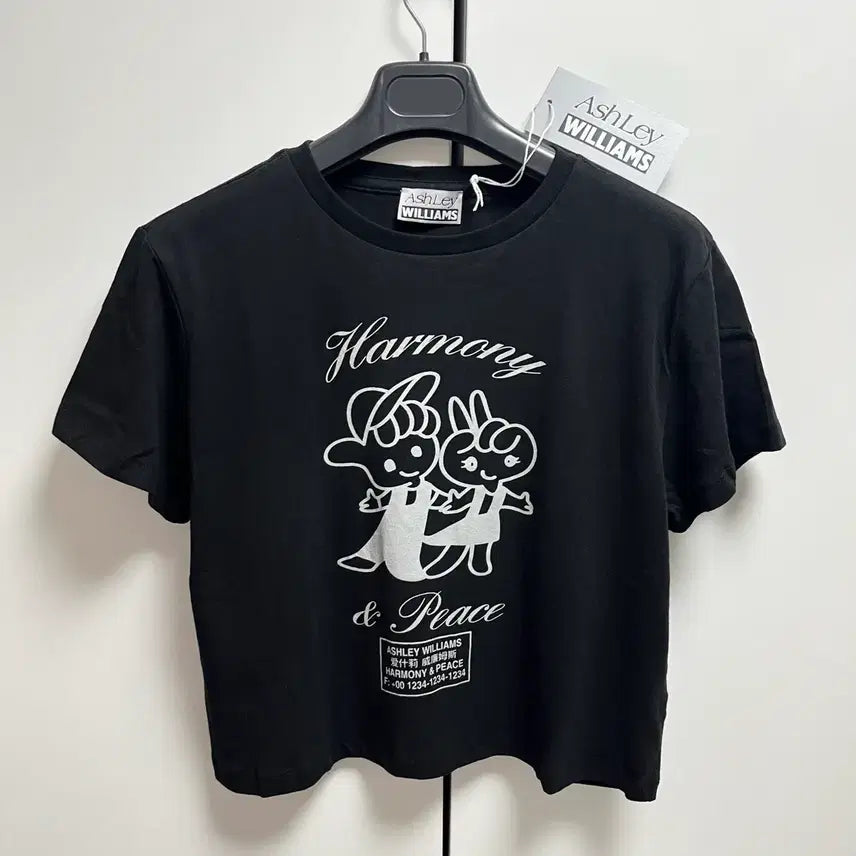 [BUNJANG] Ashley Williams 25FW Harmony Piece T-Shirt / Black / (새상품)[S] 애슐리 윌리엄스 25fw 하모니 피스 티셔츠/블랙
