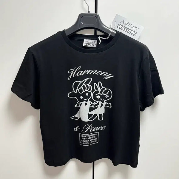 [BUNJANG] Ashley Williams 25FW Harmony Piece T-Shirt / Black / (새상품)[S] 애슐리 윌리엄스 25fw 하모니 피스 티셔츠/블랙