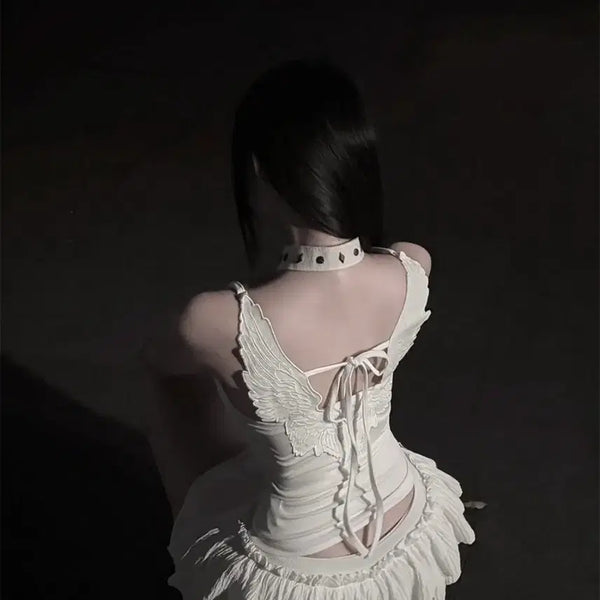[BUNJANG] Angel Wing Sleeveless Top - Pinter Look, Party, Holiday / [ 새상품 ] 천사 날개 나시 탑 핀터룩 파티룩 연말룩 휴가룩
