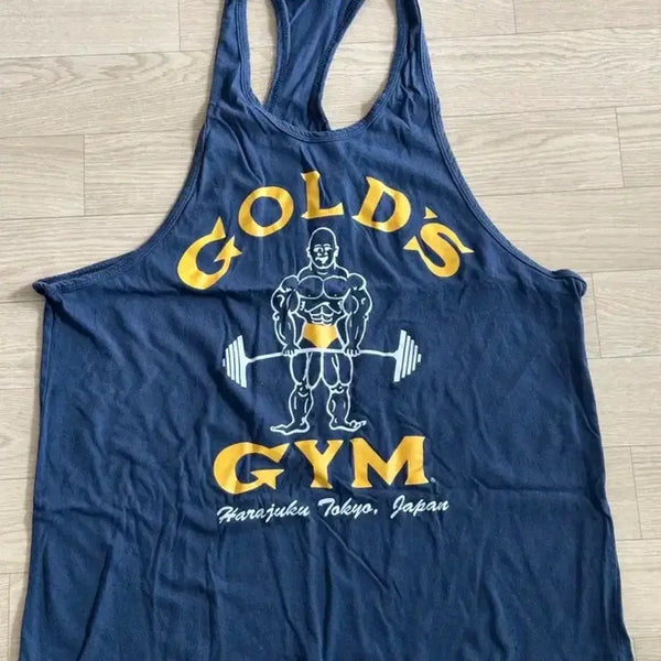 [BUNJANG] Goldgym Tokyo Harajuku Navy Sleeveless Gym Wear Tank Top / [L] 골드짐 도쿄 하라주쿠 네이비 슬리브리스 헬스 헬창 나시 짐웨어