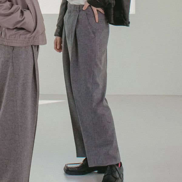 [BUNJANG] O X Studio Curved Wool Pants (Gray) / 46)오엑스스튜디오 커브드 울팬츠 (그레이) 판매