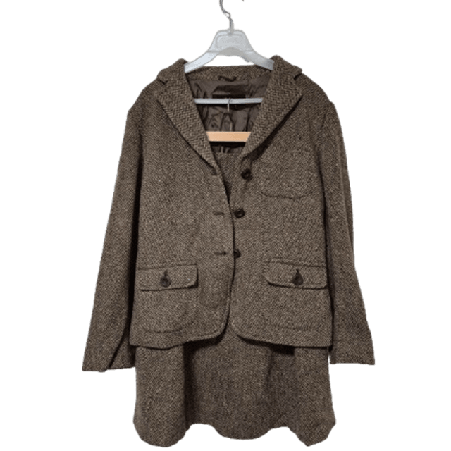 [BUNJANG] Max Mara Herringbone Two-Piece Jacket and Skirt Set / 막스마라MAXMARA 정품 헤링본 여성 투피스 자켓 스커트세트