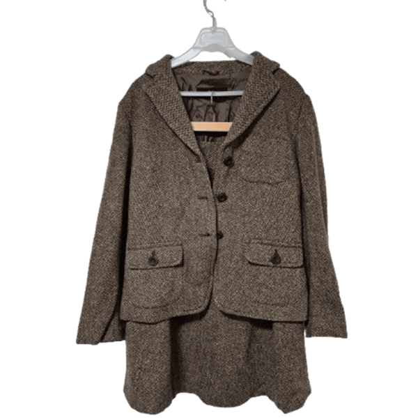 [BUNJANG] Max Mara Herringbone Two-Piece Jacket and Skirt Set / 막스마라MAXMARA 정품 헤링본 여성 투피스 자켓 스커트세트