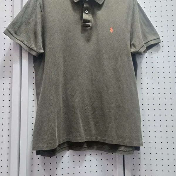 [BUNJANG] Polo Ralph Lauren Short Sleeve Khaki Polo Shirt XL / (1821)폴로 랄프로렌 반팔 카키색 카라티Xl