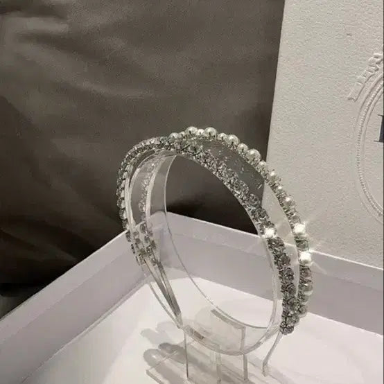 [BUNJANG] Castle Princess Cubic Faux Pearl Headband / 캐슬 프린세스/큐빅 모조진주 머리띠/헤어밴드/프렌치 팰리스 고딕 스타일 로코코 큐빅 모조진주 머리띠