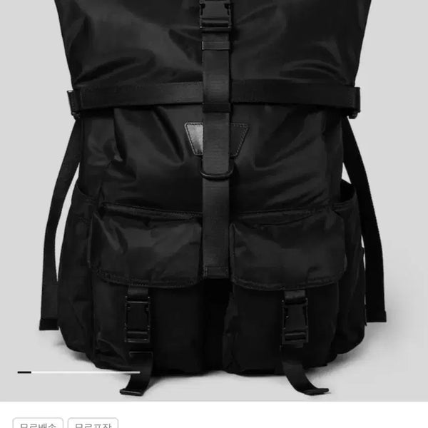 [BUNJANG] Juun.J Nylon Zipper Rolltop Backpack Black / [새상품] 준지 나일론 지퍼 롤탑 백팩
