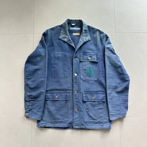 [BUNJANG] 1980s French Moleskin Work Jacket (Size L) / [빈티지] 80s 프렌치 몰스킨 초어 워크 자켓 (100)