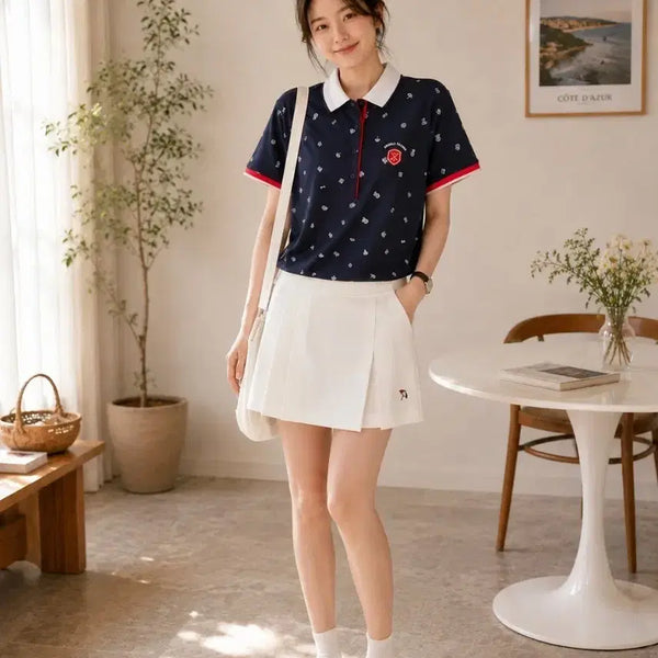 [BUNJANG] Arnold Palmer Women's Golf Wear Short Sleeve Polo Shirt Navy / 아놀드파마 여성 골프웨어 반팔 카라티 네이비