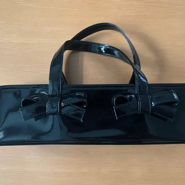 [BUNJANG] Comme des Garçons Enamel Ribbon Tote Bag Black / 꼼데가르송 에나멜 리본 토트백 검