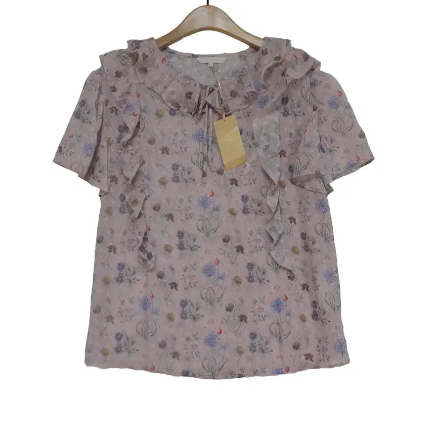 [BUNJANG] Olive des Olive Pink Flower Frill Blouse / OLIVE DES OLIVE 올리브데올리브 핑크 플라워 프릴 블라우스 1 새상품