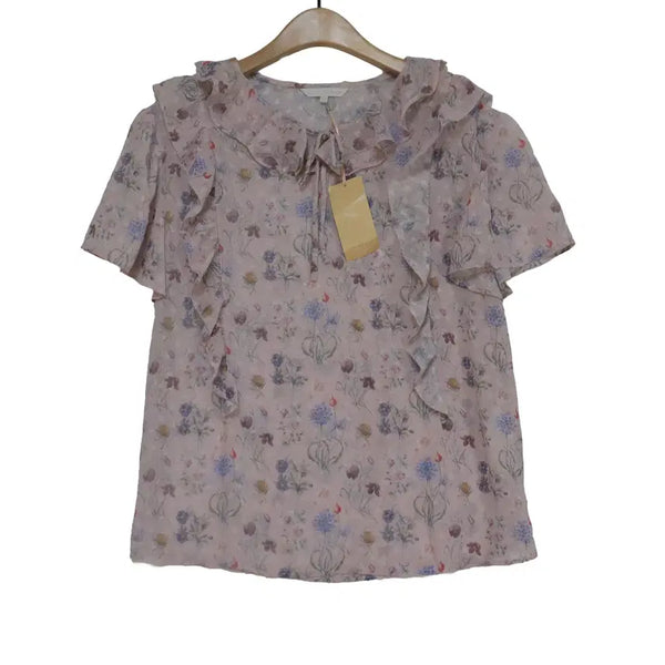 [BUNJANG] Olive des Olive Pink Flower Frill Blouse / OLIVE DES OLIVE 올리브데올리브 핑크 플라워 프릴 블라우스 1 새상품