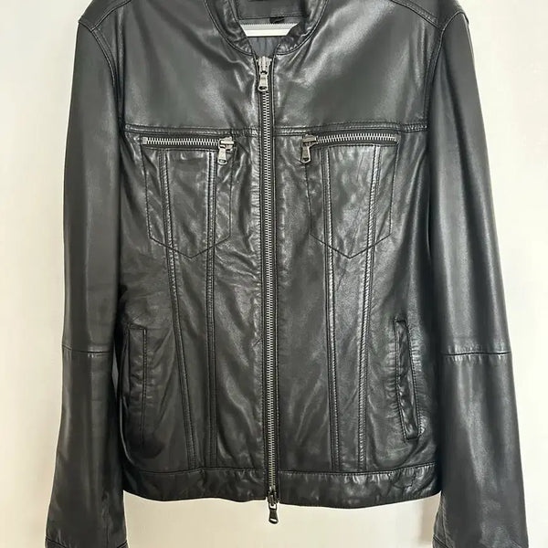 [BUNJANG] John Varvatos Single Rider Leather Jacket / 존 바바토스 싱글라이더 가죽자켓