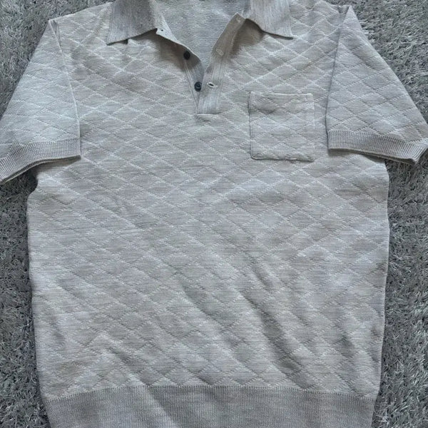 [BUNJANG] ASOKAO Linen Polo Shirt Size 95 / 일제 ASOKAO 리넨 카라티 사이즈 95