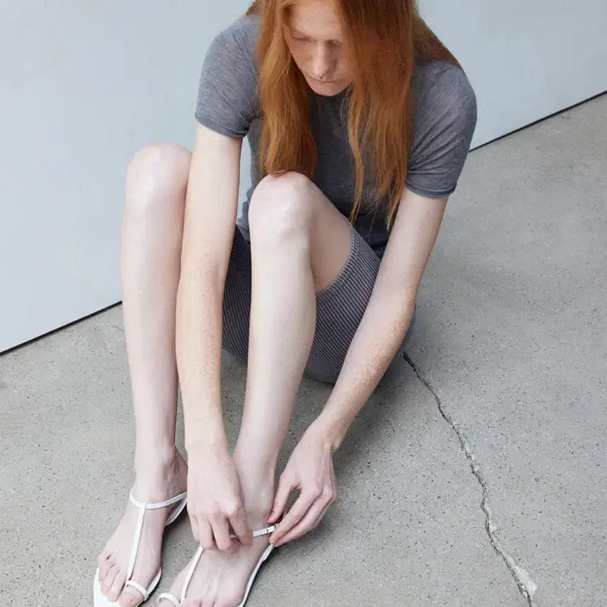 [BUNJANG] Pieton Episode ORRE T-Strap Sandals White / [새]피에톤 에피소드 pieton episode ORRE t-strap sandals